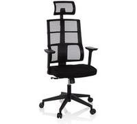 HJH Office Chaise de bureau SPINIO PRO pivotante ergonomique dossier maille noir avec accoudoirs