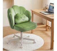 Chaise de bureau - COMHOMA - Pétale - Dossier double couche - Coussin lombaire nuage - Velours vert
