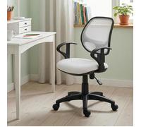 IDIMEX Chaise de Bureau Cool Fauteuil pivotant et Ergonomique avec accoudoirs, Chaise dactylo à roulettes avec Hauteur réglable, revêtement Mesh Blanc