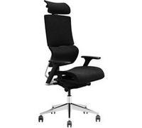 Chaise de bureau Cromad Senior SE1500 Noire Hauteur réglable Vérin à gaz grade 4 Appuie-tête et dossier réglables Support lombaire Roues en nylon 360° G