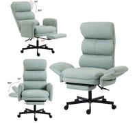 Chaise de bureau - DYHOME - Accoudoirs rabattables - Dossier rabattable - Repose-pieds rétractable - Capacité 227 kg