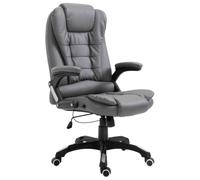 Chaise de bureau en cuir synthétique anthracite réglable en hauteur | Revêtement en cuir synthétique, plateau d'assise papillon, roulettes en nylon, accoudoirs, charge maximale : 110 kg