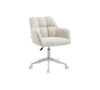 Chaise de bureau en tissu - Crème et blanc - Hauteur réglable - PEGA