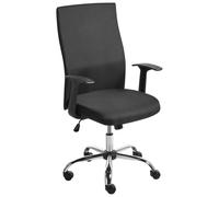 Chaise de Bureau en Tissu Pivotante à Hauteur Réglable Inclinable Noire Zuno