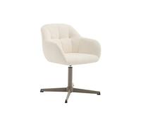 Chaise de bureau en tissu texturé - Crème et beige - LANCIEGA