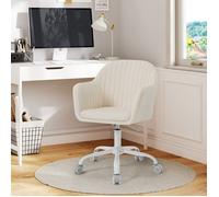 WOLTU Chaise Bureau Velours, Chaise Coiffeuse, Noir | Fauteuil Pivotant Ergonomique, Siège Rembourré, Réglable en Hauteur, pour Bureau, Chambre