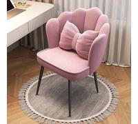 Chaise de bureau en velours confortable du milieu du siècle avec dossier, chaise de coiffeuse douce pour femmes et filles, motif pétale, idéal pour la chambre à coucher et le bureau à domicile.