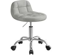Chaise de bureau en velours gris clair - WOLTU - Réglable en hauteur - Pivotante à roulettes - Assise 38x31 cm