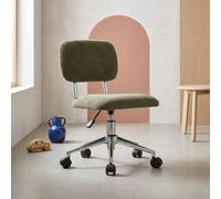 Chaise De Bureau Enfant À Roulettes Ajustable Tissu Chenille - Amory Kid Kaki TU