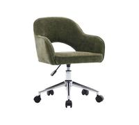 Chaise de bureau enfant à roulettes ajustable tissu chenille kaki - Jim Kid