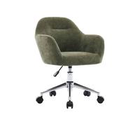 Chaise de bureau enfant à roulettes ajustable tissu chenille kaki - Stan Kid