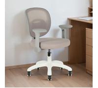 Chaise de bureau enfant AMELIA Gris Réglable en hauteur avec Accoudoirs, Assise Rembourrée Confortable