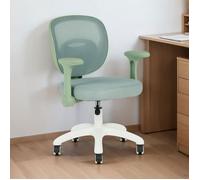 Chaise de bureau enfant AMELIA Vert Réglable en hauteur avec Accoudoirs, Assise Rembourrée Confortable