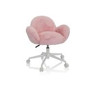 Chaise de bureau enfant / Chaise enfant KID TEDDY en peluche synthétique rose