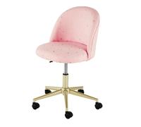 Chaise de bureau enfant réglable à roulettes coloris laiton et rose 58x75x58cm Doré