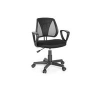 HJH Office Chaise pivotante enfant KIDDY CD Dossier réglable en hauteur Tissu maille Noir