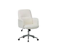 Chaise de Bureau Beige, Dossier Haut Coquille, Hauteur Réglable, Mode Détente