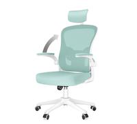 Chaise de bureau ergonomique avec hauteur réglable, appui-tête, accoudoirs relevables et support lombaire - Vert