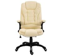 Chaise de bureau, ergonomique, en cuir synthétique, avec dossier haut, hauteur réglable, 68 x 71 x 110 à 119 cm, 5 roulettes en nylon, pivotantes à 360 °, pour bureau, bureau à domicile, assise