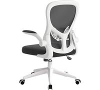 Chaise de bureau ergonomique en maille respirante avec pivot à 360 ° et support lombaire réglable, design milieu du dos, accoudoirs rabattables, idéal pour ordinateur et exécutif