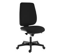Chaise de bureau ergonomique LANA Tissu Trevira Noir Hauteur réglable - Dossier Roulettes