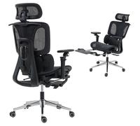 Chaise de bureau ergonomique - MINIMAL - HOMCOM - Accoudoirs 6D - Appui-tête réglable - Support lombaire 3 niveaux