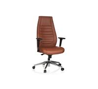 Chaise de bureau / fauteuil de bureau VITORO cuir synthétique marron