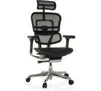Chaise de bureau / fauteuil de direction ERGOHUMAN GEN2 assise cuir / dossier maille noir hjh OFFICE Noir G