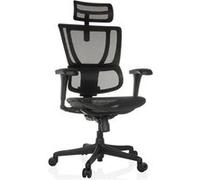 HJH Office Fauteuil de bureau ERGOHUMAN SLIM ECO M GEN2 — tissu maille, soutien lombaire — Noir