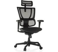 Chaise de bureau / fauteuil de direction ERGOHUMAN SLIM ECP F GEN2 assise tissu / dossier résille noir hjh OFFICE Noir G