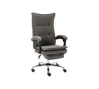 Chaise de Bureau Fauteuil d'Ordinateur Inclinable Siège de Bureau Fauteuil Ergonomique Chaise Réglable Maison Intérieur Gris Tissu