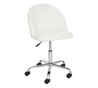 Chaise de bureau ""Geos"" bouclette blanc - Atmosphera Créateur d'intérieur