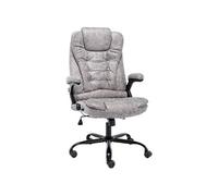 Chaise de bureau Gris clair Cuir véritable