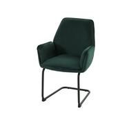 Mendler Chaise Cantilever HWC-G67 Tissu/Textile Öko-Tex MVG Vert