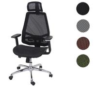 Chaise de bureau HWC-A58 chaise pivotante, fonction glisse, tissu ISO9001 noir/noir