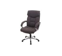 Chaise de bureau HWC-A71, chaise pivotante, tissu imitation daim, gris foncé