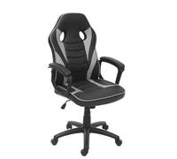 Chaise de bureau HWC-F59 chaise pivotante, fauteuil directorial, similicuir noir/gris