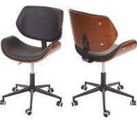 Mendler Chaise de bureau HWC-G25 - Brun Noir