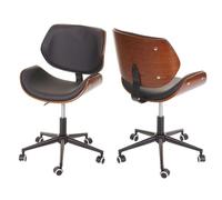 Mendler Chaise de bureau HWC-G25 - Brun Noir