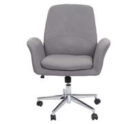 Chaise de bureau HWC-K23, chaise de bureau chaise pivotante tissu/textile avec accoudoirs gris