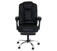 Chaise de bureau HWC-M80, chaise de bureau chaise pivotante fauteuil de direction, repose-pieds extensible similicuir