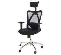 Chaise de bureau HWC-O64, chaise de bureau, ergonomique, appui-lordose réglable accoudoir noir
