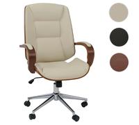 Mendler Chaise de Bureau HWC-O83 (280 g/m²) Bois courbé certifié MVG Aspect Noyer crème