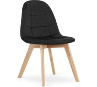 Chaise de bureau - Leobert - model37561-BORA-ALFY71 - Velours noir - 1 place - Style scandinave moderne