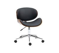 Chaise de bureau manager design vintage pivotante réglable bois peuplier acier chromé synthétique noir