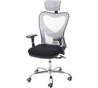 Chaise de bureau HWC-F13 chaise pivotante, fonction sliding, charge max. 150kg, tissu noir/gris