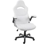 Chaise de bureau MENDLER HWC-F87 chaise pivotante, fauteuil directorial, similicuir blanc Blanc G