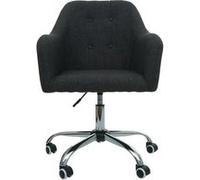 Chaise de bureau MENDLER HWC-L92 avec accoudoirs tissu/textile gris foncé Gris Foncé G