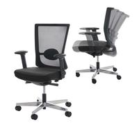 Mendler Fauteuil de bureau tissu - Noir