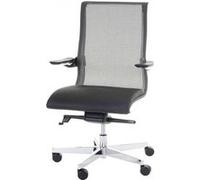 Chaise de bureau MERRYFAIR Saville, cuir et tissu, noir standard Noir G